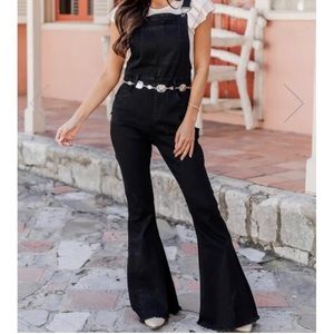 Pink Lily Flare Overalls size XS